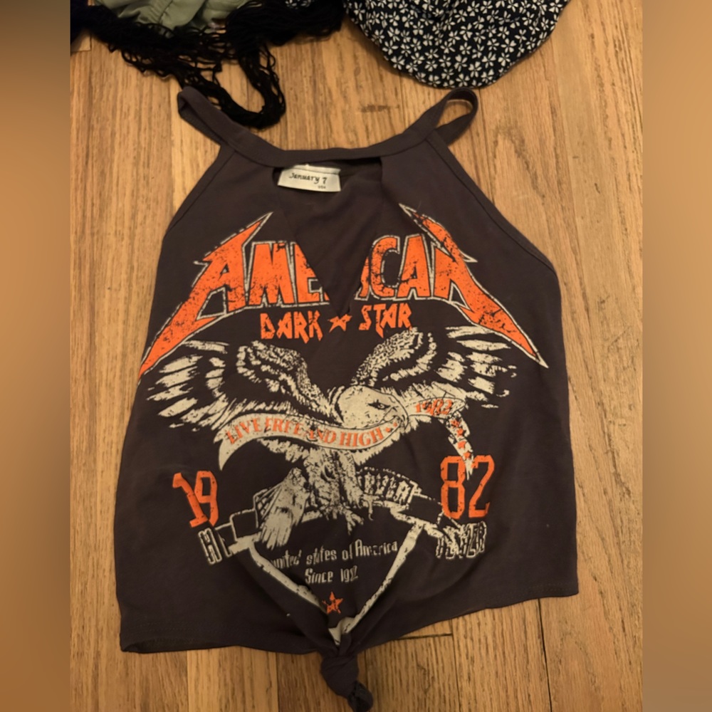 biker cut out tank top size small